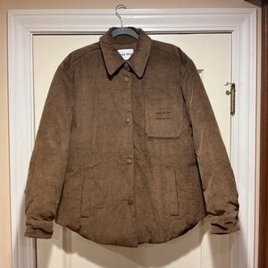 NWOT Miu Miu Brown Corduroy Down Jacket, Size 38 (= M)